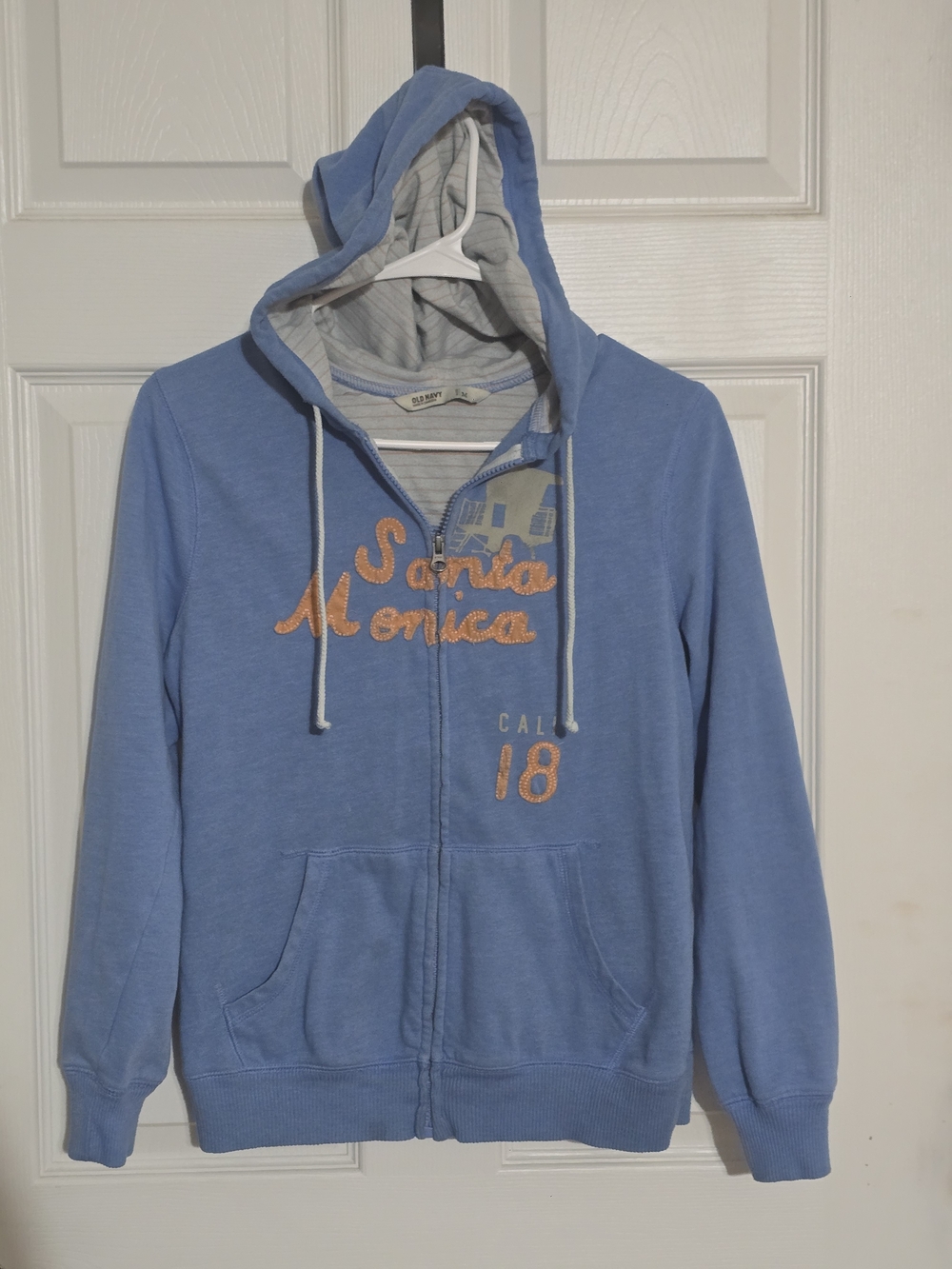 Old Navy Light Blue Santa Monica Zip-Up Hoodie Jacket